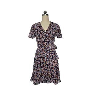 Banana Republic Floral Wrap Dress, Sz 0, PTP: 16in